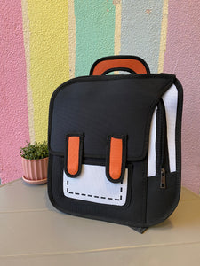 Cute 2D Drawing Student Backpack