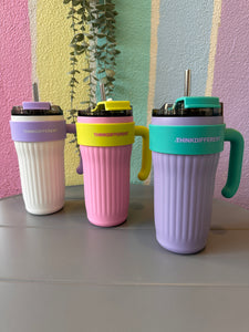 Vibrant Large Sipper Flask with Straw