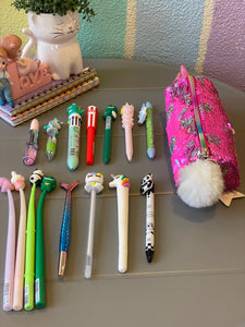 Sequin Pouch Pens Hamper