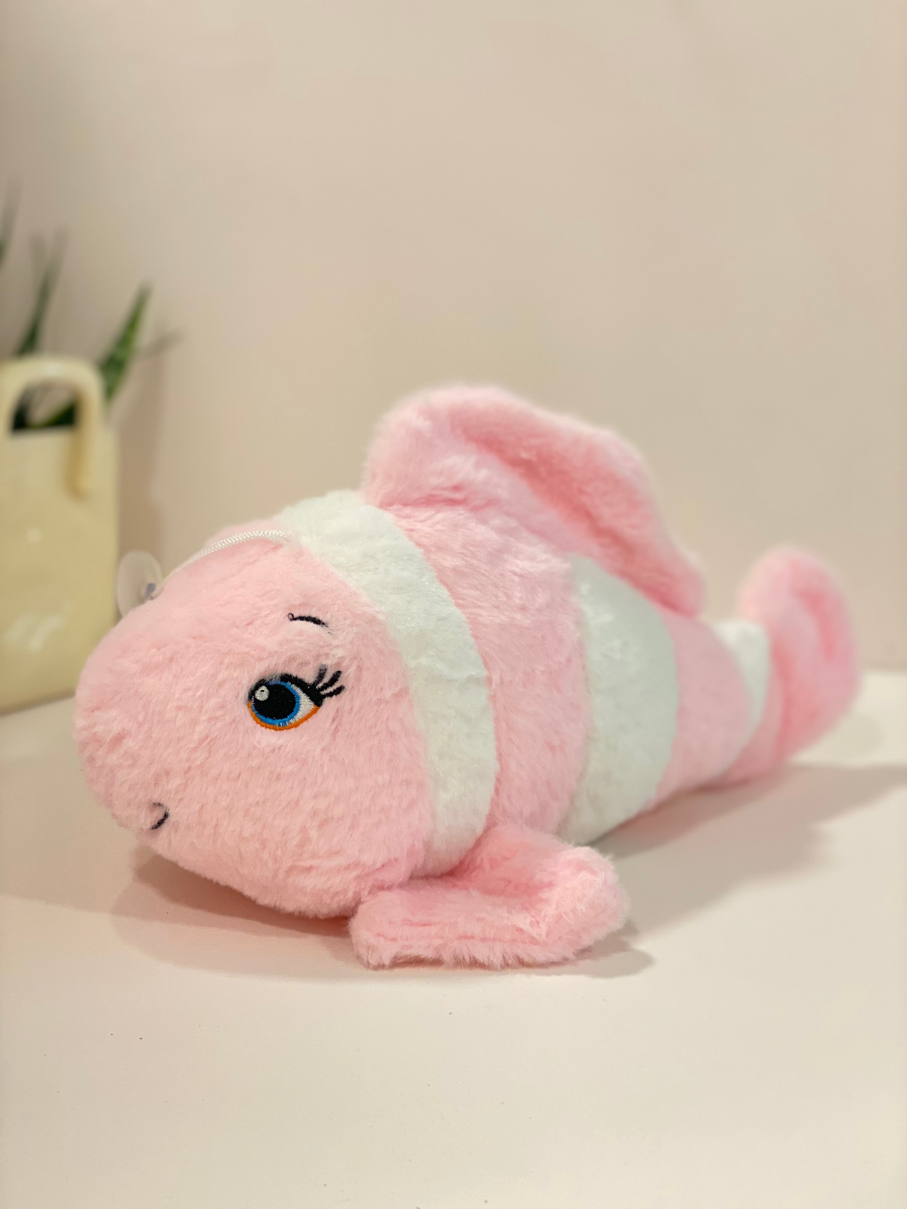Cute Pink Clownfish Soft Toy – Plush Fish Stuffed Animal for Kids & Baby Room Decor