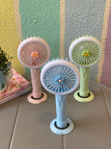Floral Hand Fan with Stand