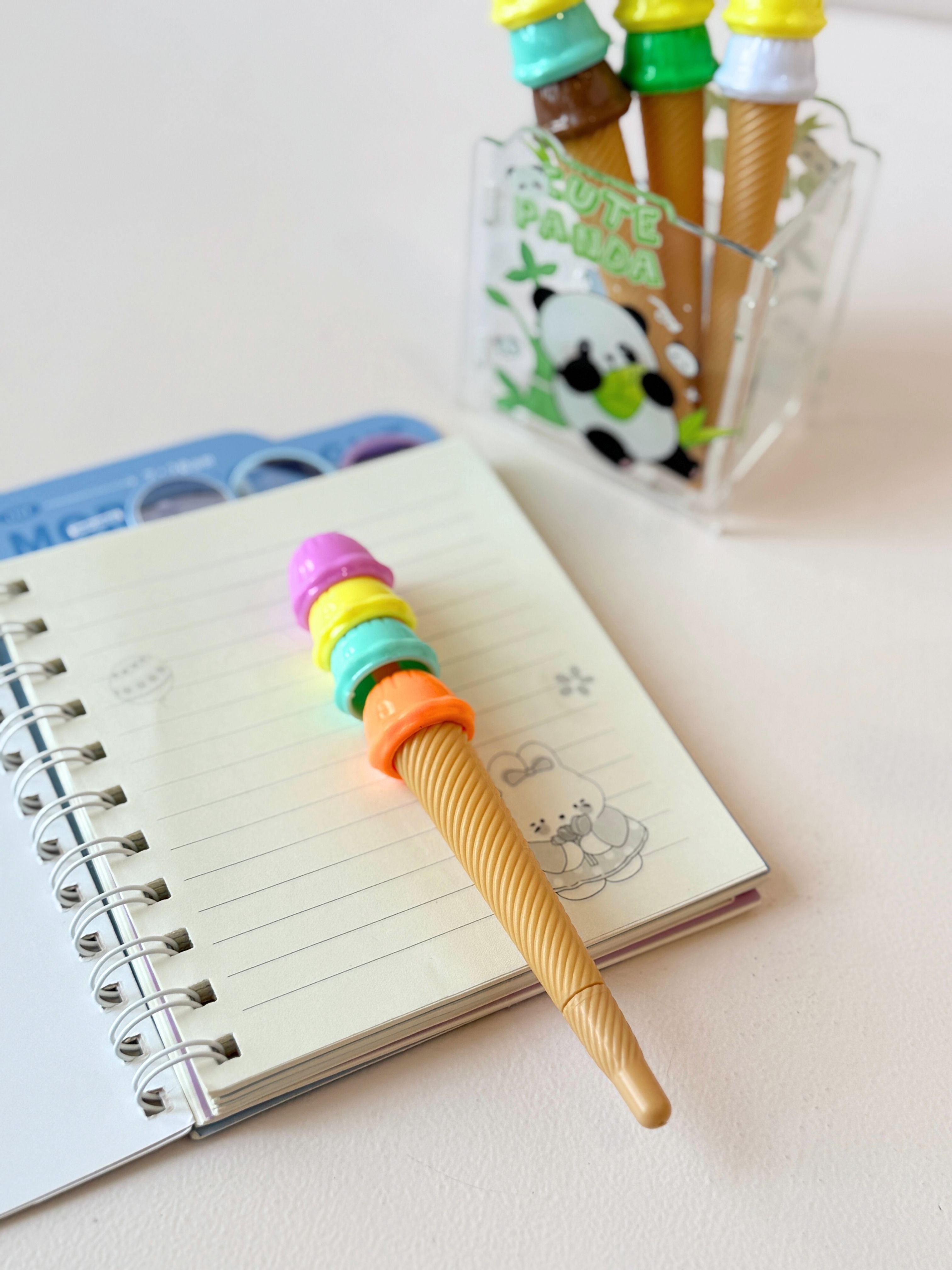 Ice Cream Cone Gel Pens – Set of 4 | Kawaii Cute Stationery for Kids & Teens