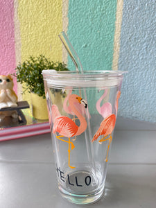 Flamingo Glass Sipper