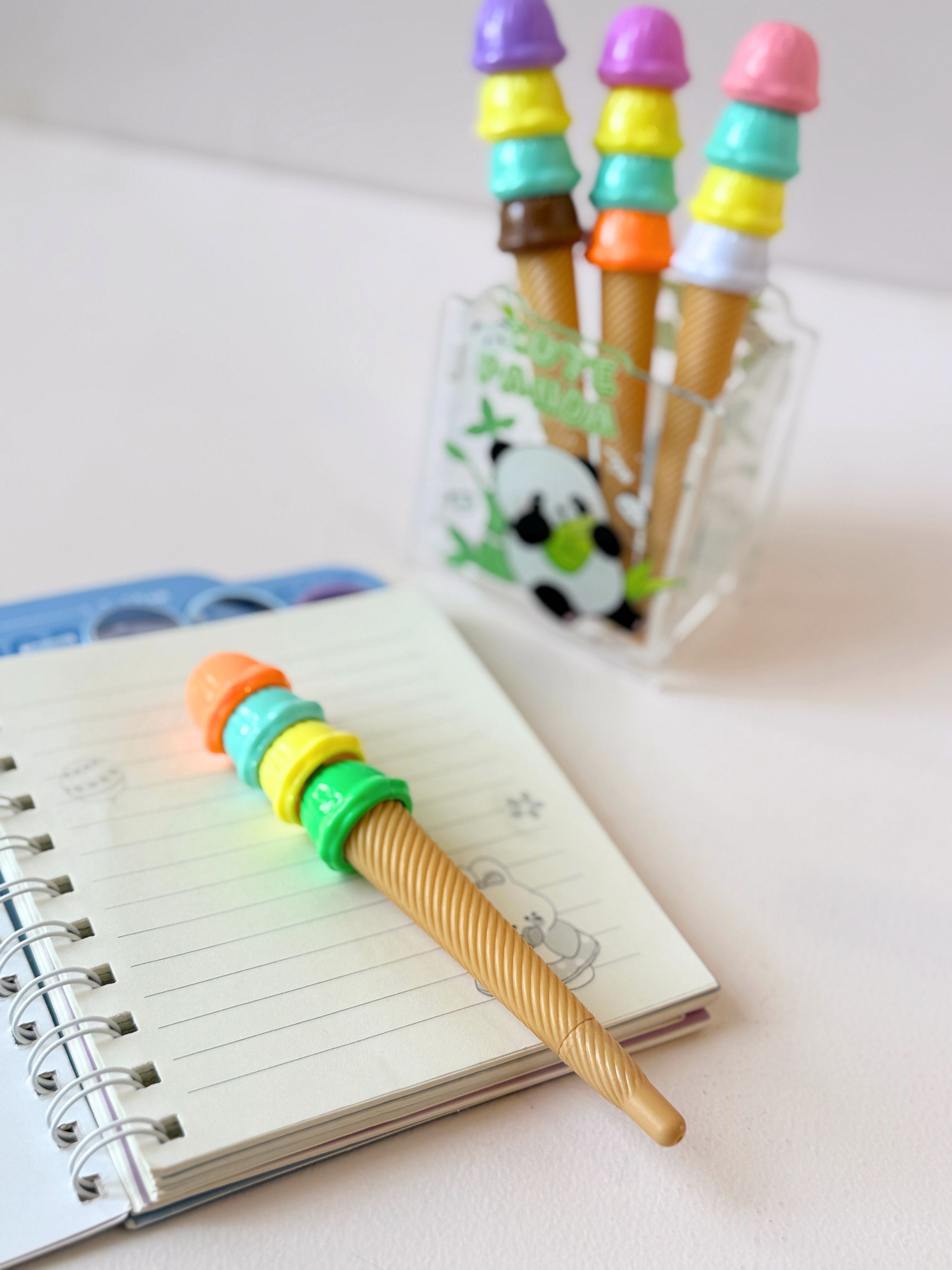Ice Cream Cone Gel Pens – Set of 4 | Kawaii Cute Stationery for Kids & Teens