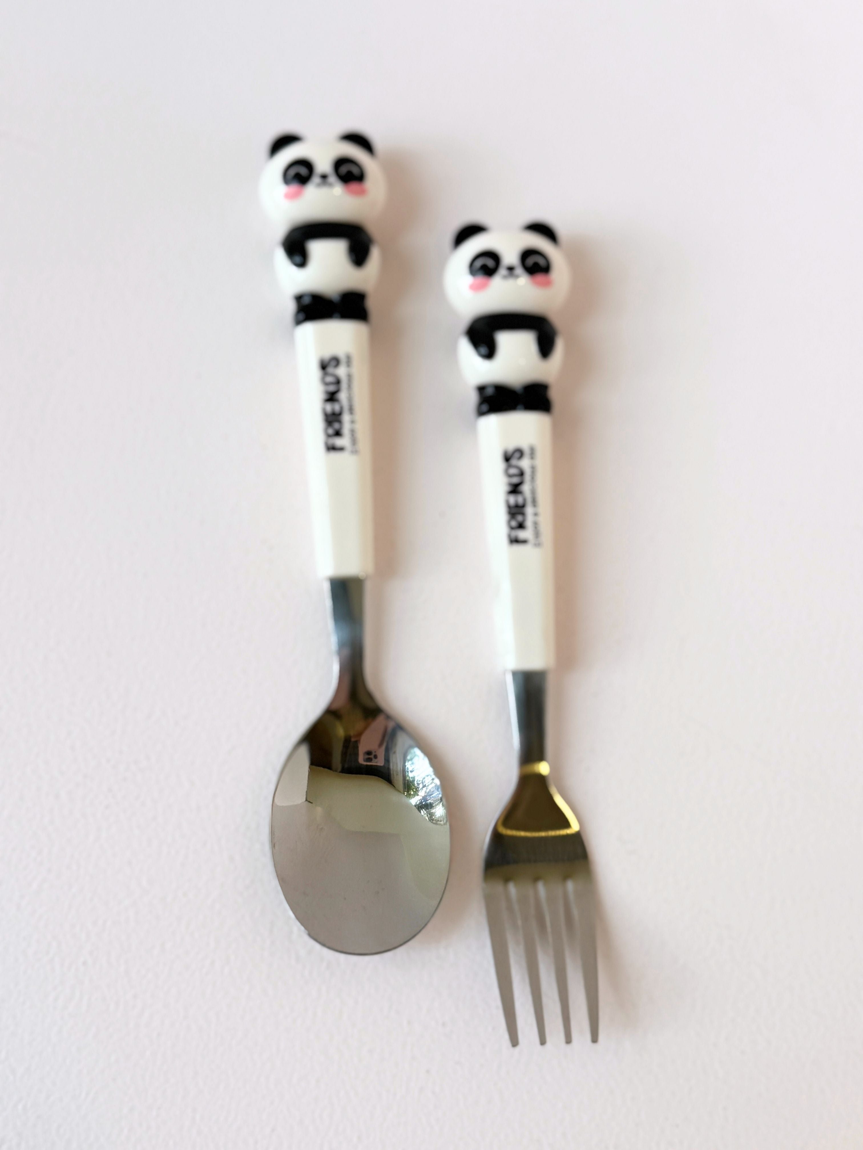 Panda Cutlery Set – Spoon & Fork Duo with Case