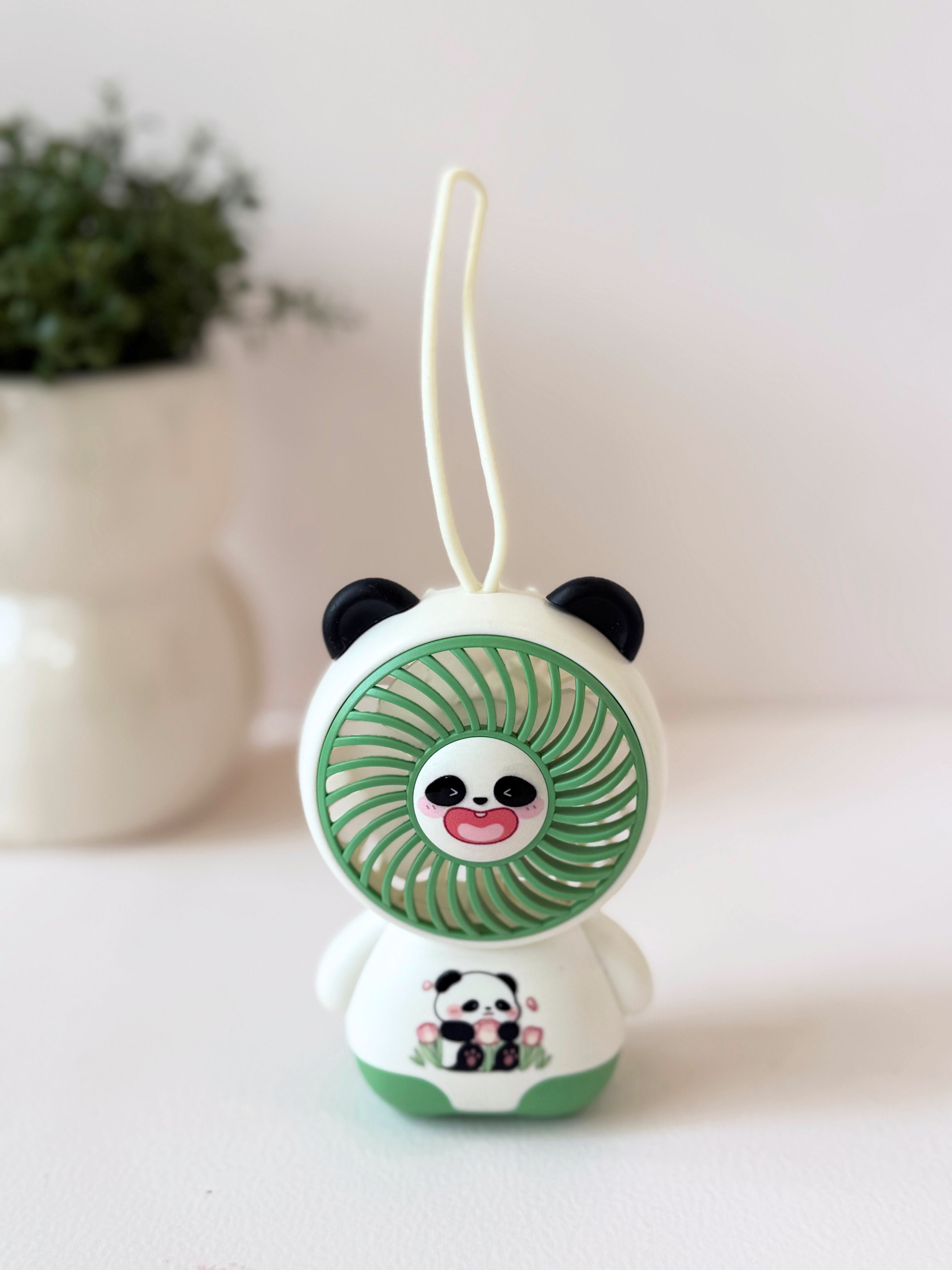Panda Buddy Mini Handheld Fan – Rechargeable USB Fan with Strap