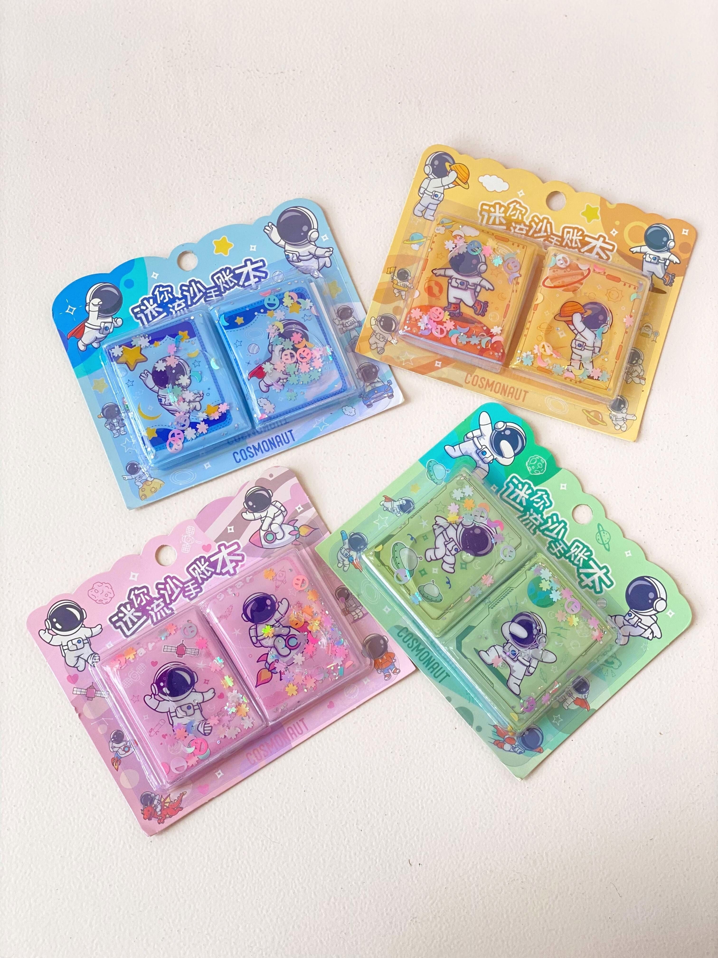 Cosmonaut Mini Shaker Notebook with Stickers – Astronaut-Themed Pocket Journal Set of 2