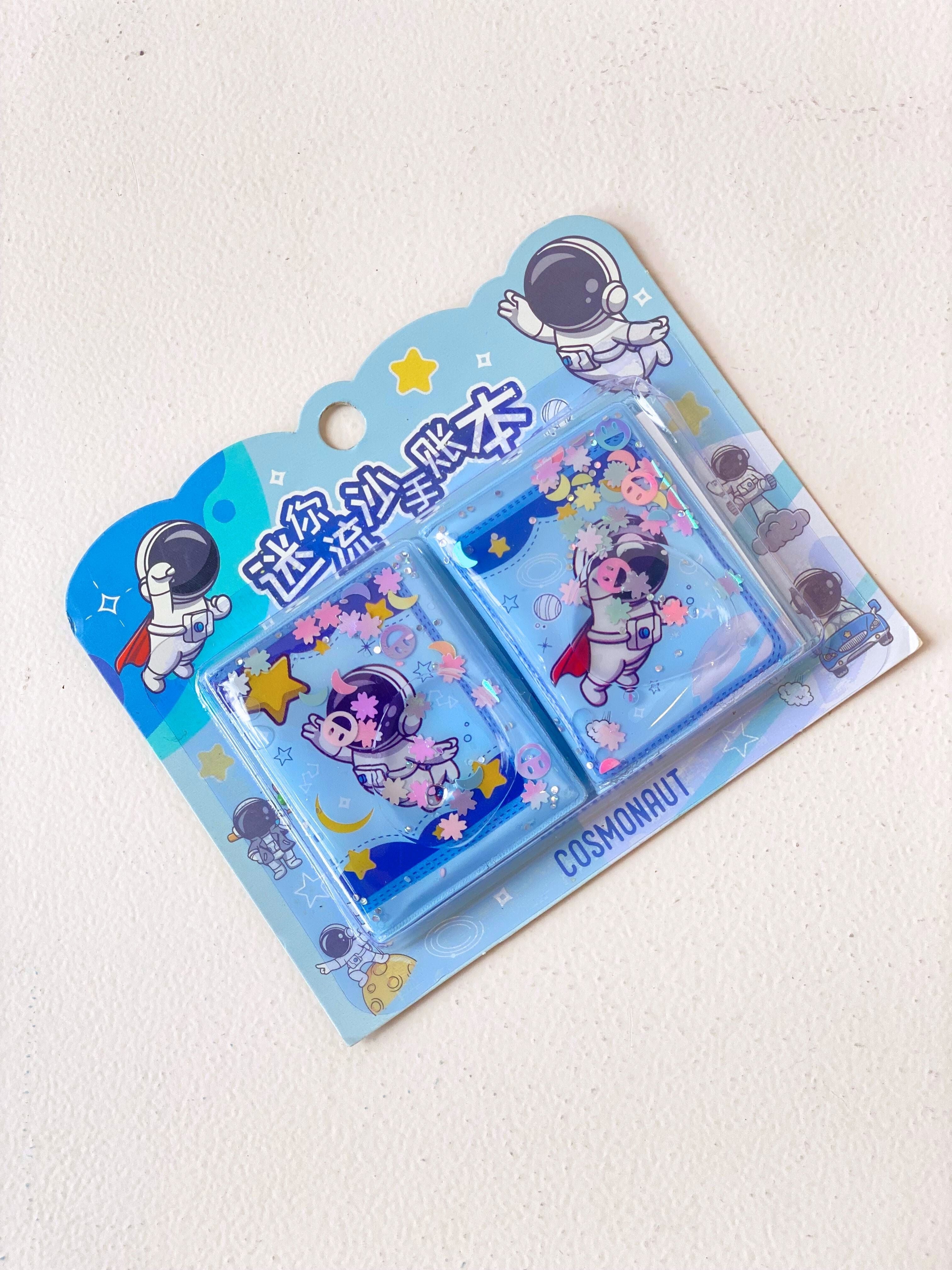 Cosmonaut Mini Shaker Notebook with Stickers – Astronaut-Themed Pocket Journal Set of 2