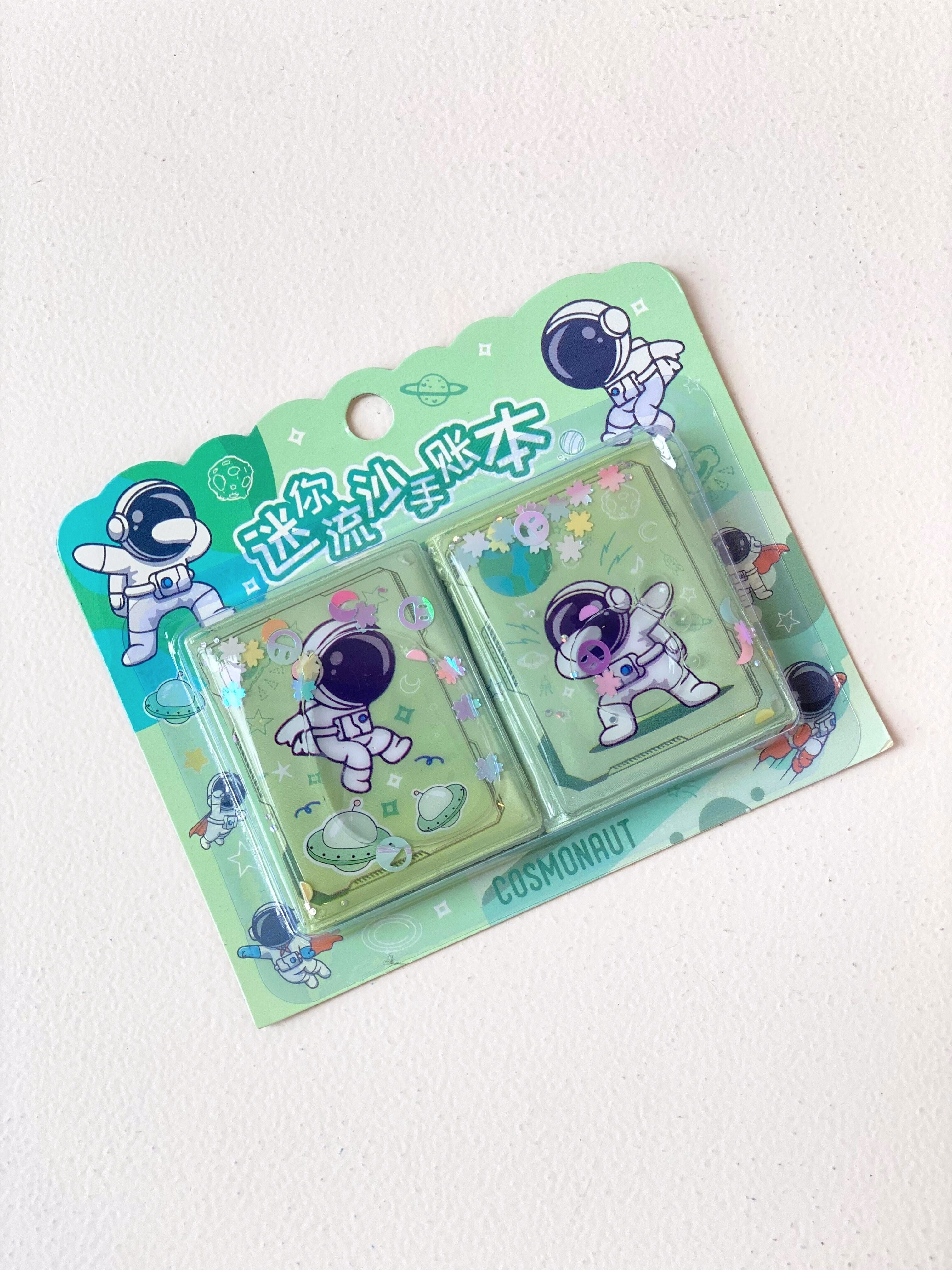 Cosmonaut Mini Shaker Notebook with Stickers – Astronaut-Themed Pocket Journal Set of 2