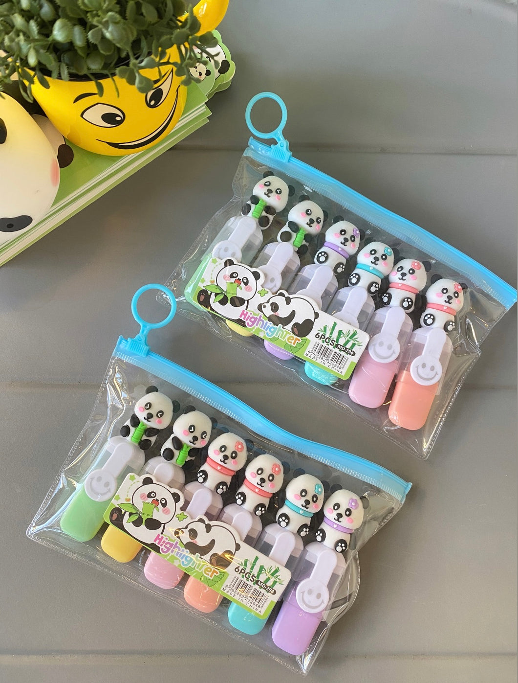 Set of 6 Panda Highlighters