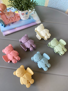 Colourful Cute Bear Matte Hair Clips