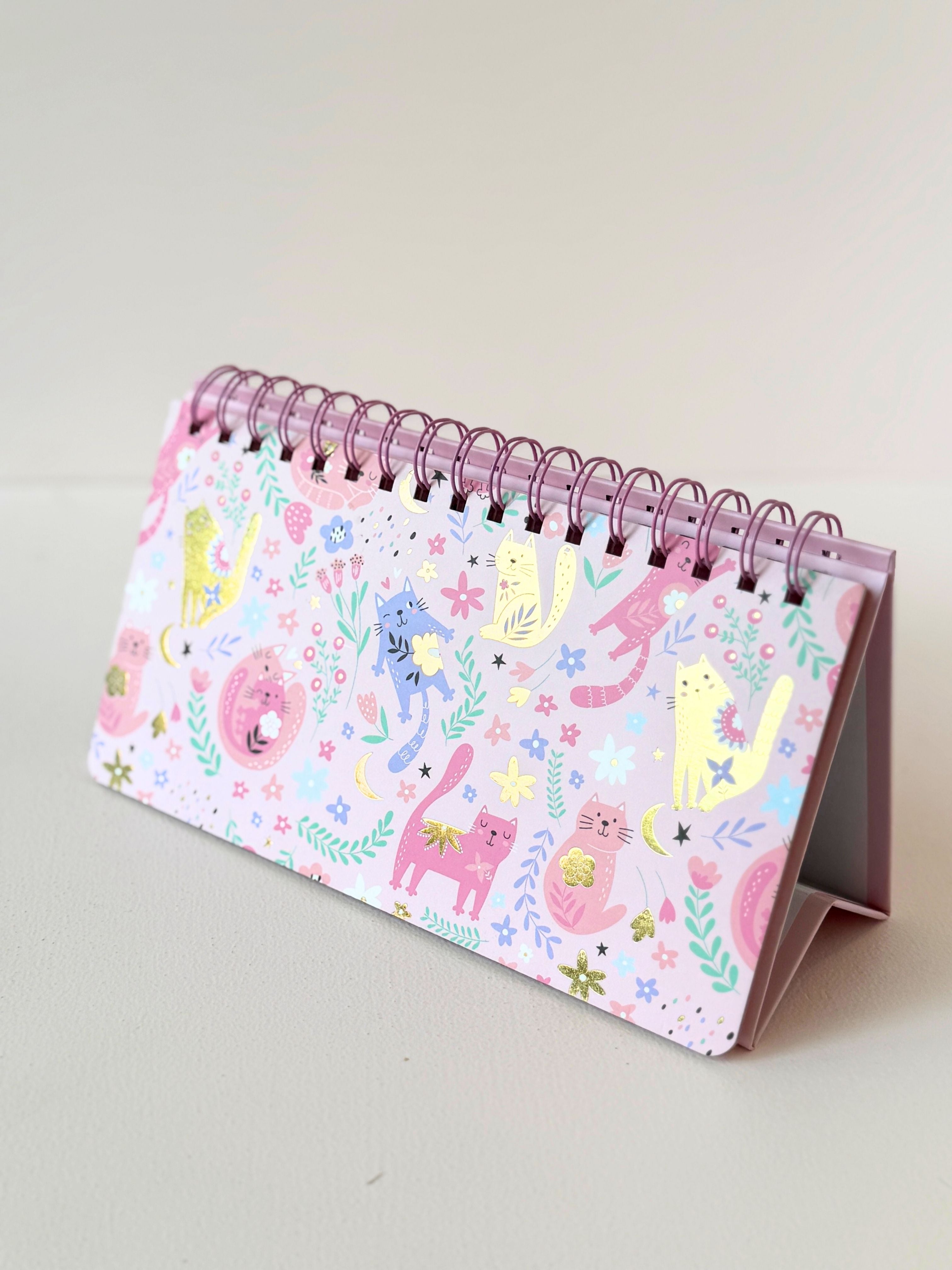 Whimsical Cat-Themed Weekly Desk Planners