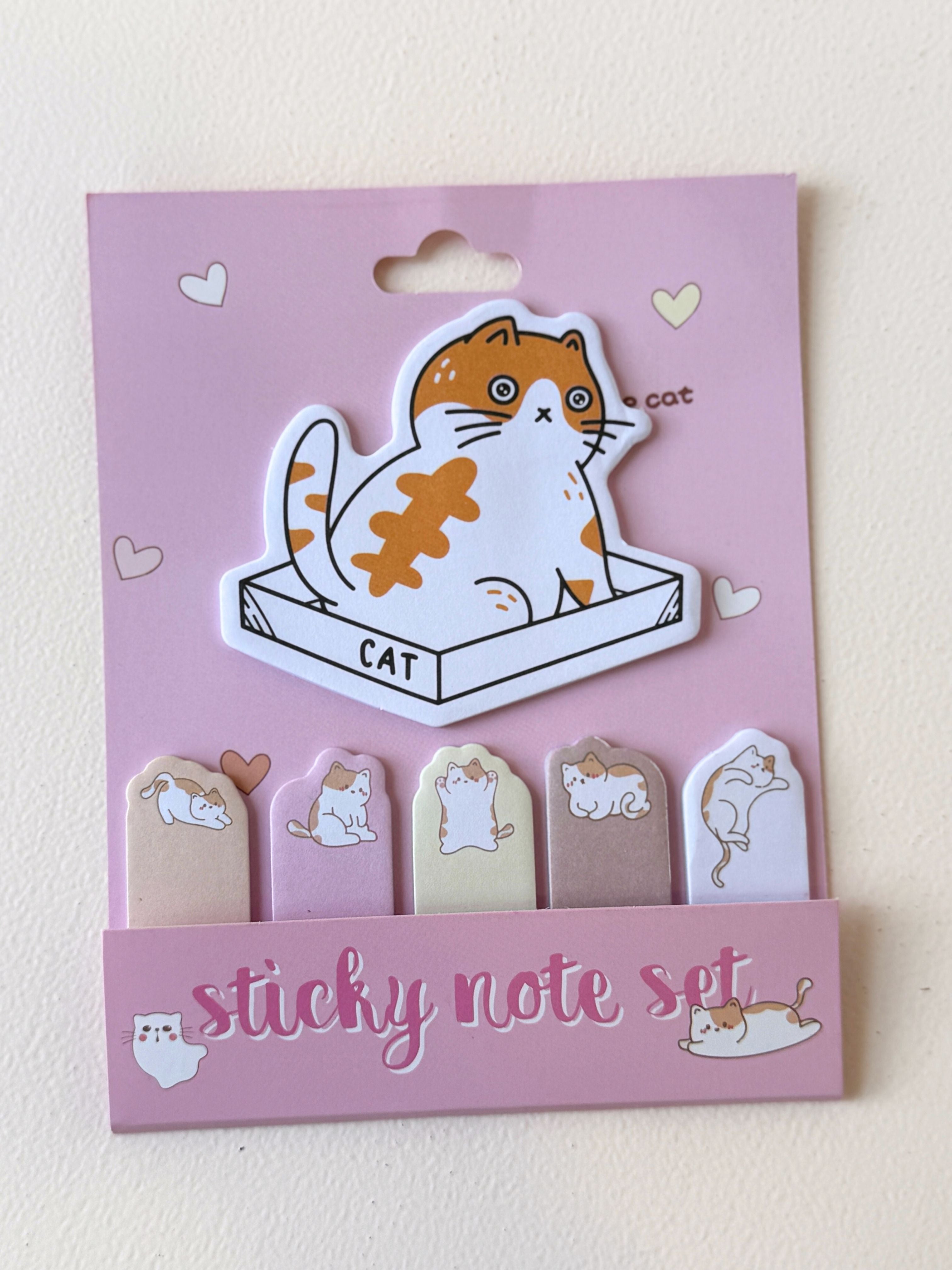 Cute Cat Sticky Notes – Adorable Illustrated Memo Tabs for Journaling & Organisation