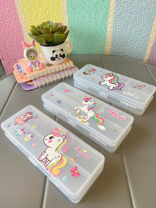 Unicorn Transparent Pencil Box -Assorted Designs