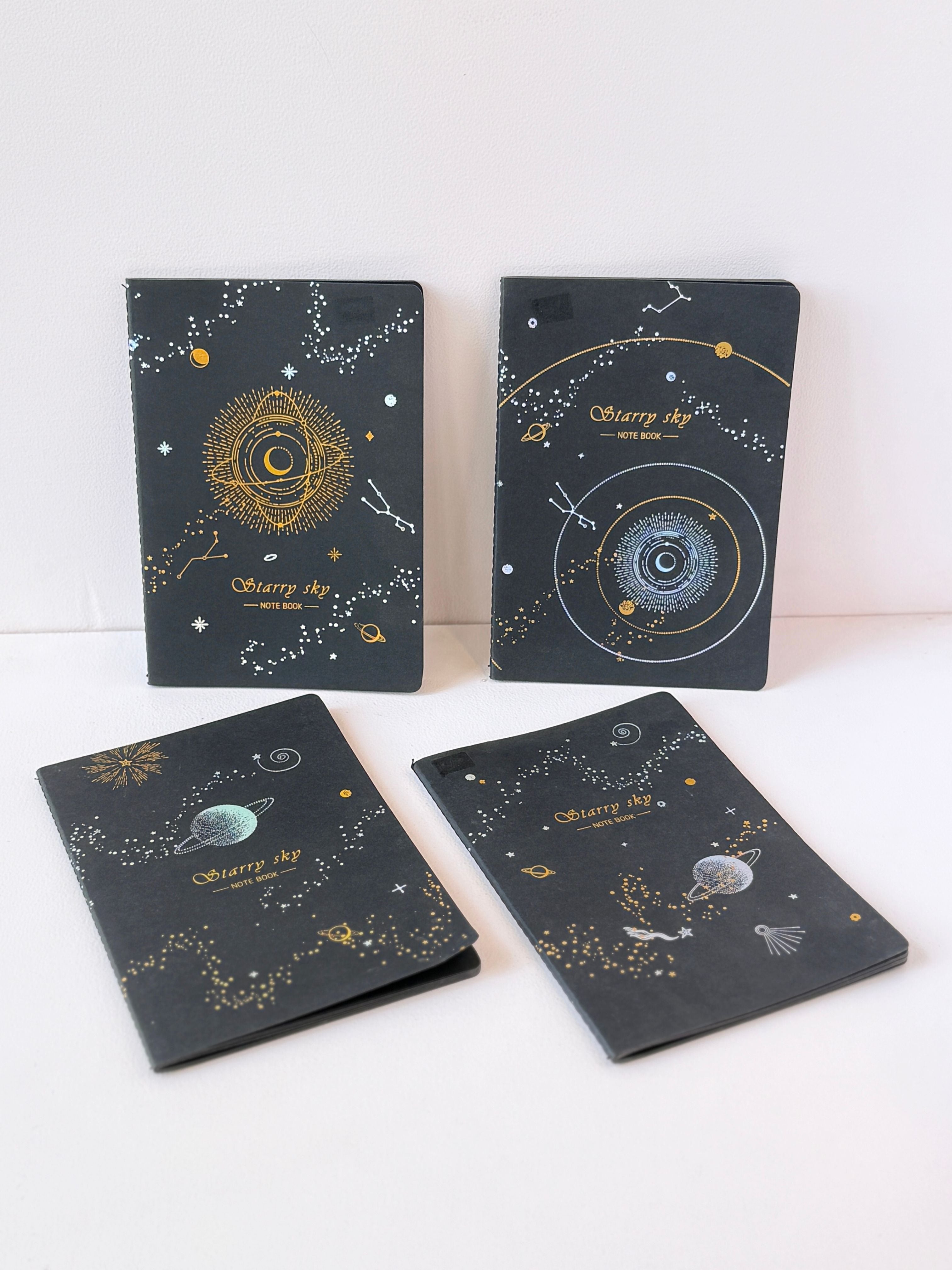 Starry Sky Black Paper Notebook – Assorted Cosmic Designs