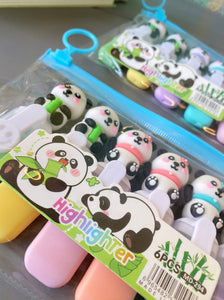 Set of 6 Panda Highlighters