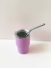 Load image into Gallery viewer, Mini Stainless Steel Tumbler – 8oz Color Pop with Lid &amp; Straw

