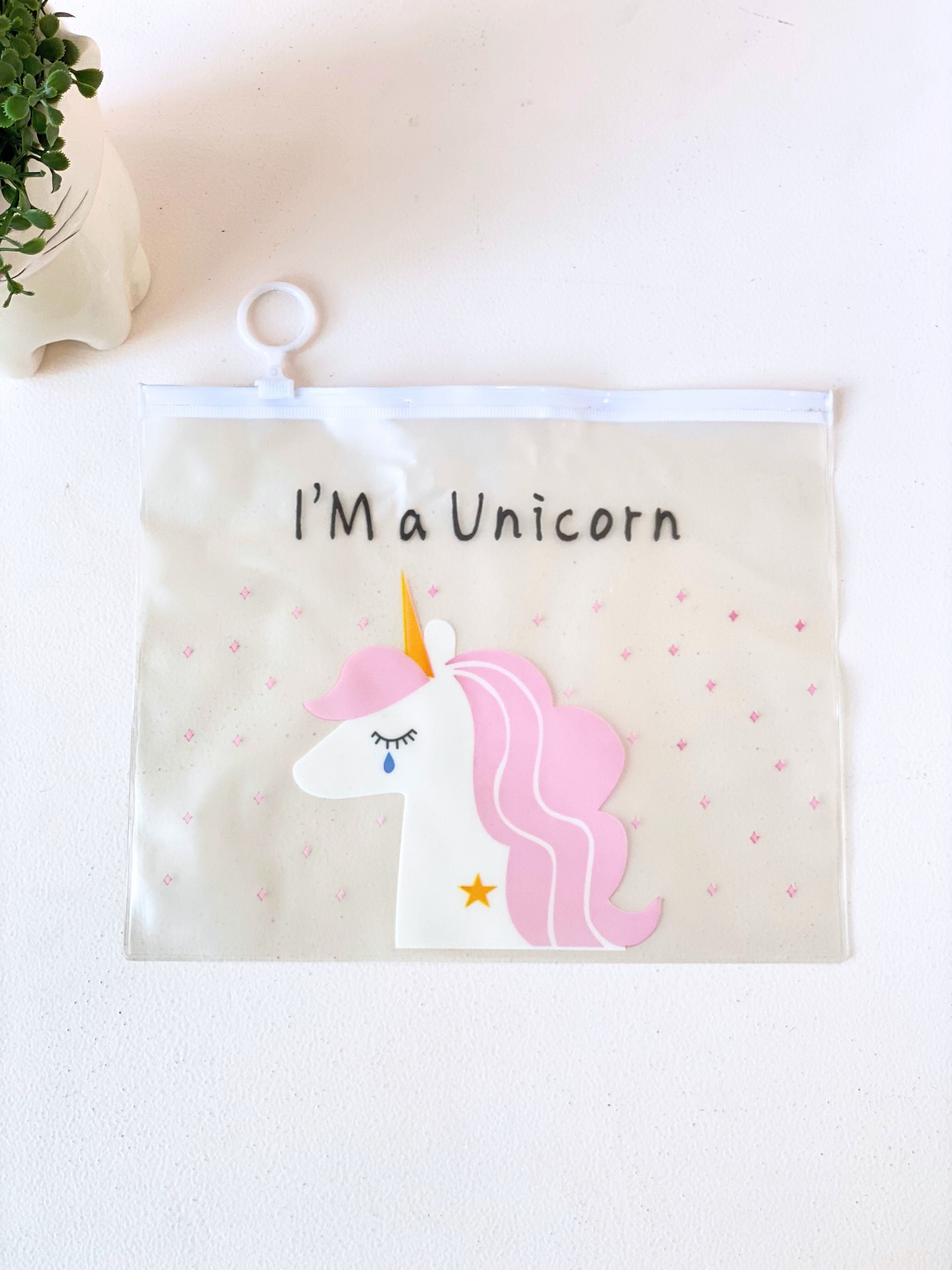 Themed Stationery Pouch - Unicorn or Space Design with Zipper Closure