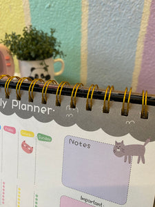 Cat Weekly Planner - Black Colour