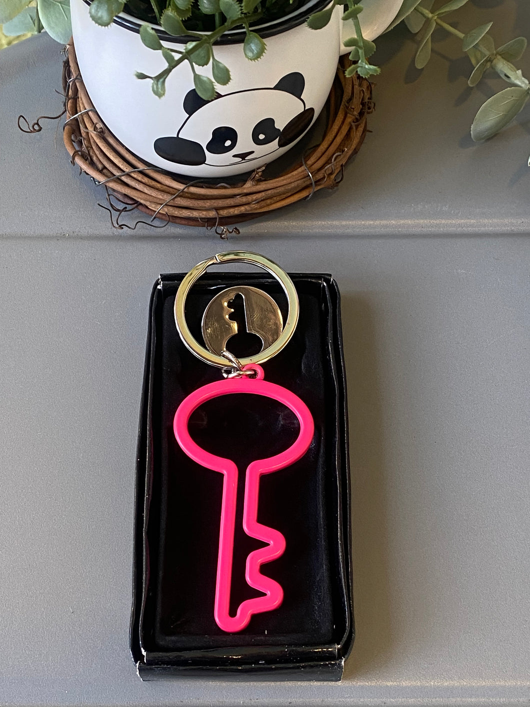 Pink Key Keychain