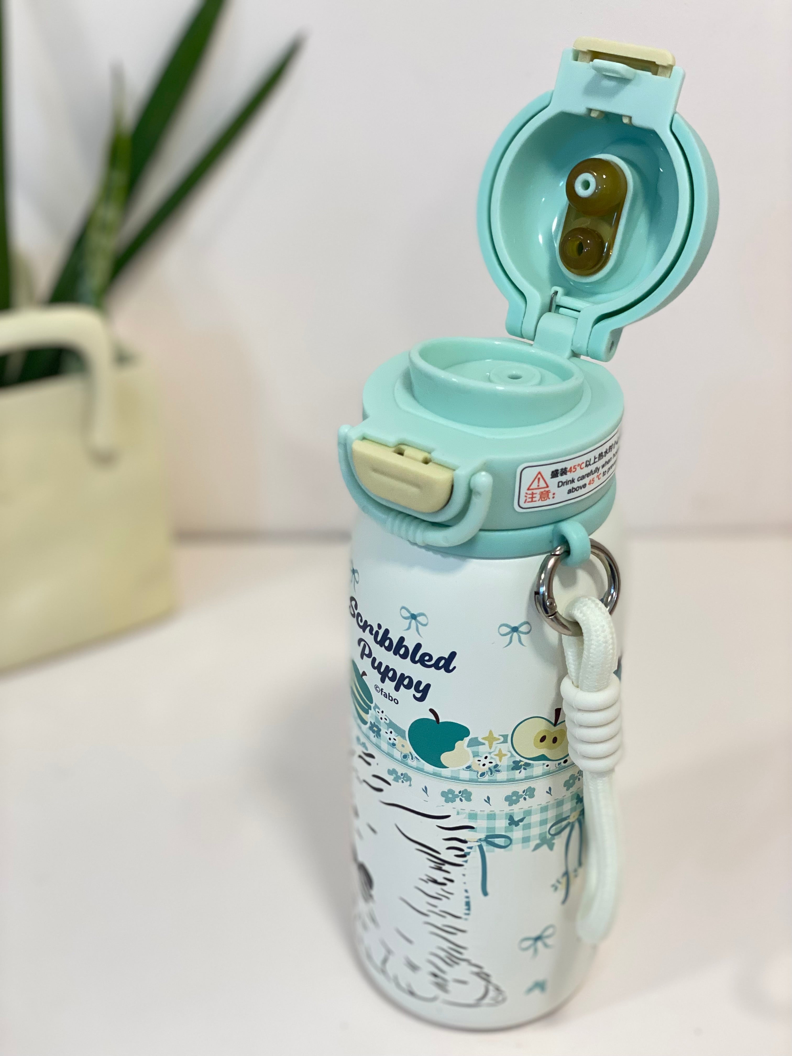 Kids Cartoon Character Insulated Water Bottle with Handle & Straw Lid – Leakproof Stainless Steel Thermos