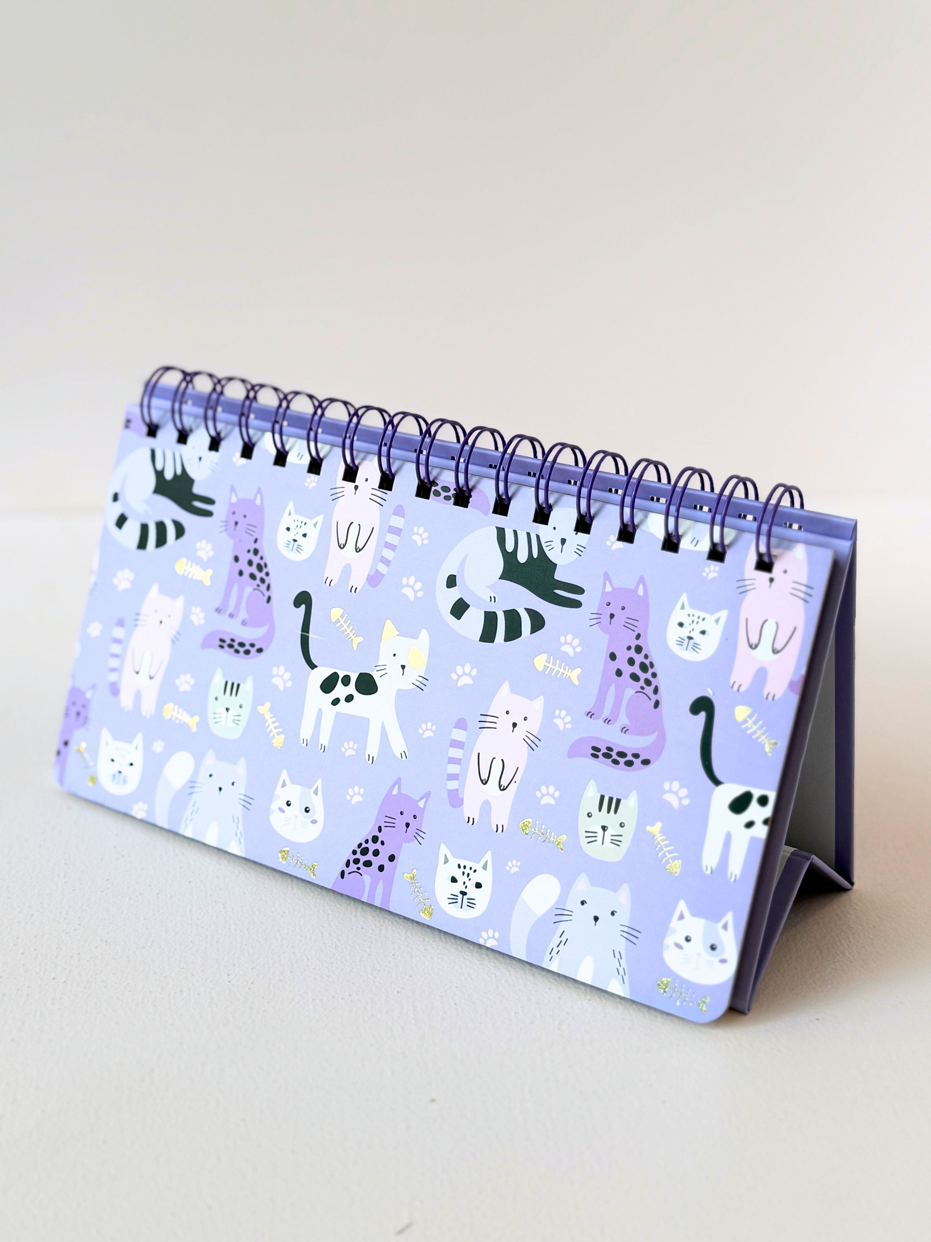 Whimsical Cat-Themed Weekly Desk Planners