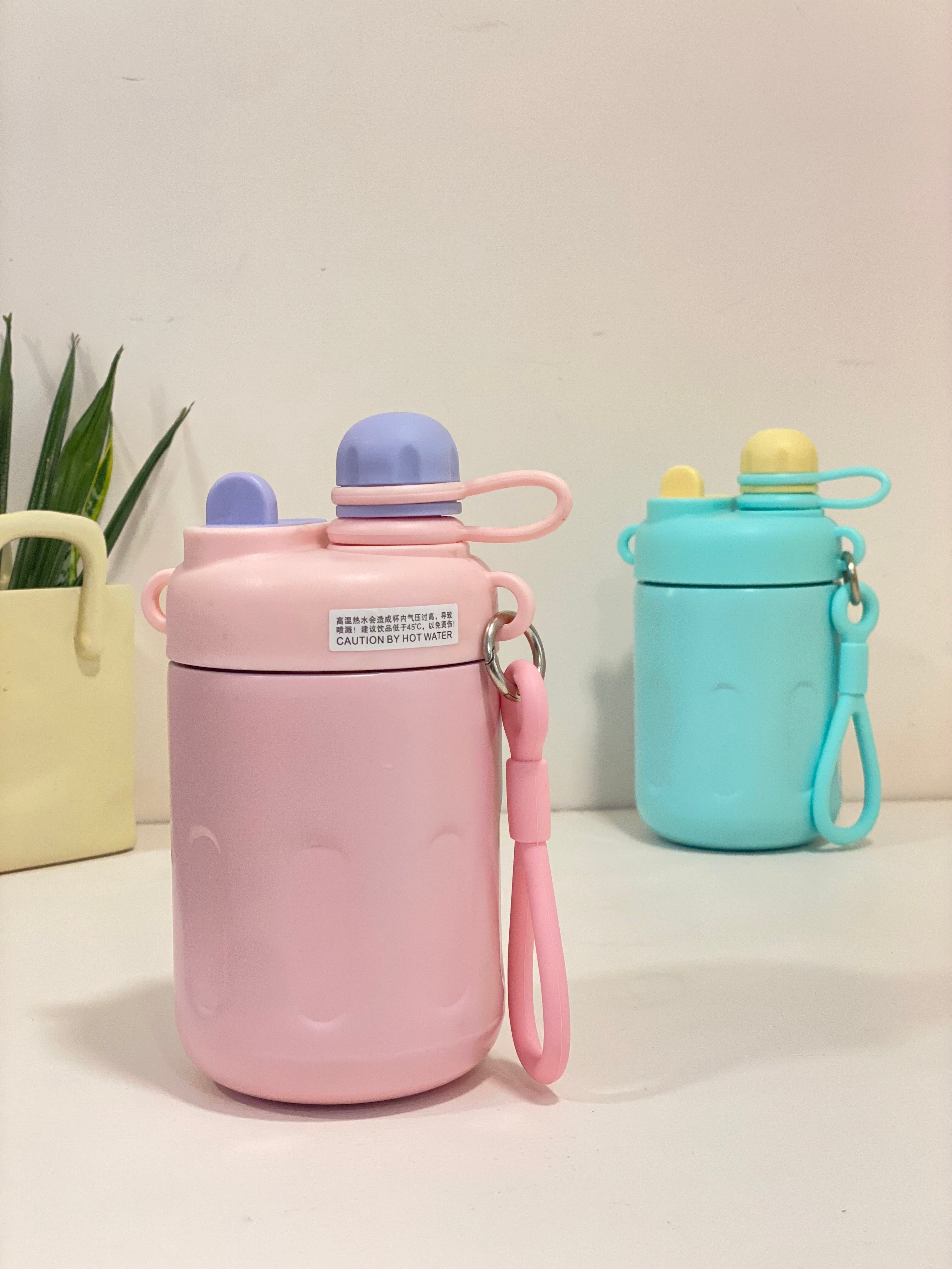 Vibrant "Coffee Stainless Steel Tumbler with straw – 400ml Insulated Travel Mug with Handle Loop