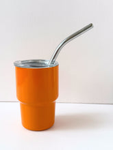 Load image into Gallery viewer, Mini Stainless Steel Tumbler – 8oz Color Pop with Lid &amp; Straw
