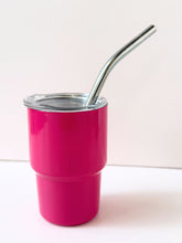 Load image into Gallery viewer, Mini Stainless Steel Tumbler – 8oz Color Pop with Lid &amp; Straw

