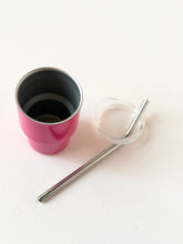 Load image into Gallery viewer, Mini Stainless Steel Tumbler – 8oz Color Pop with Lid &amp; Straw
