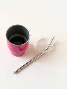 Mini Stainless Steel Tumbler – 8oz Color Pop with Lid & Straw