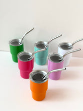 Load image into Gallery viewer, Mini Stainless Steel Tumbler – 8oz Color Pop with Lid &amp; Straw

