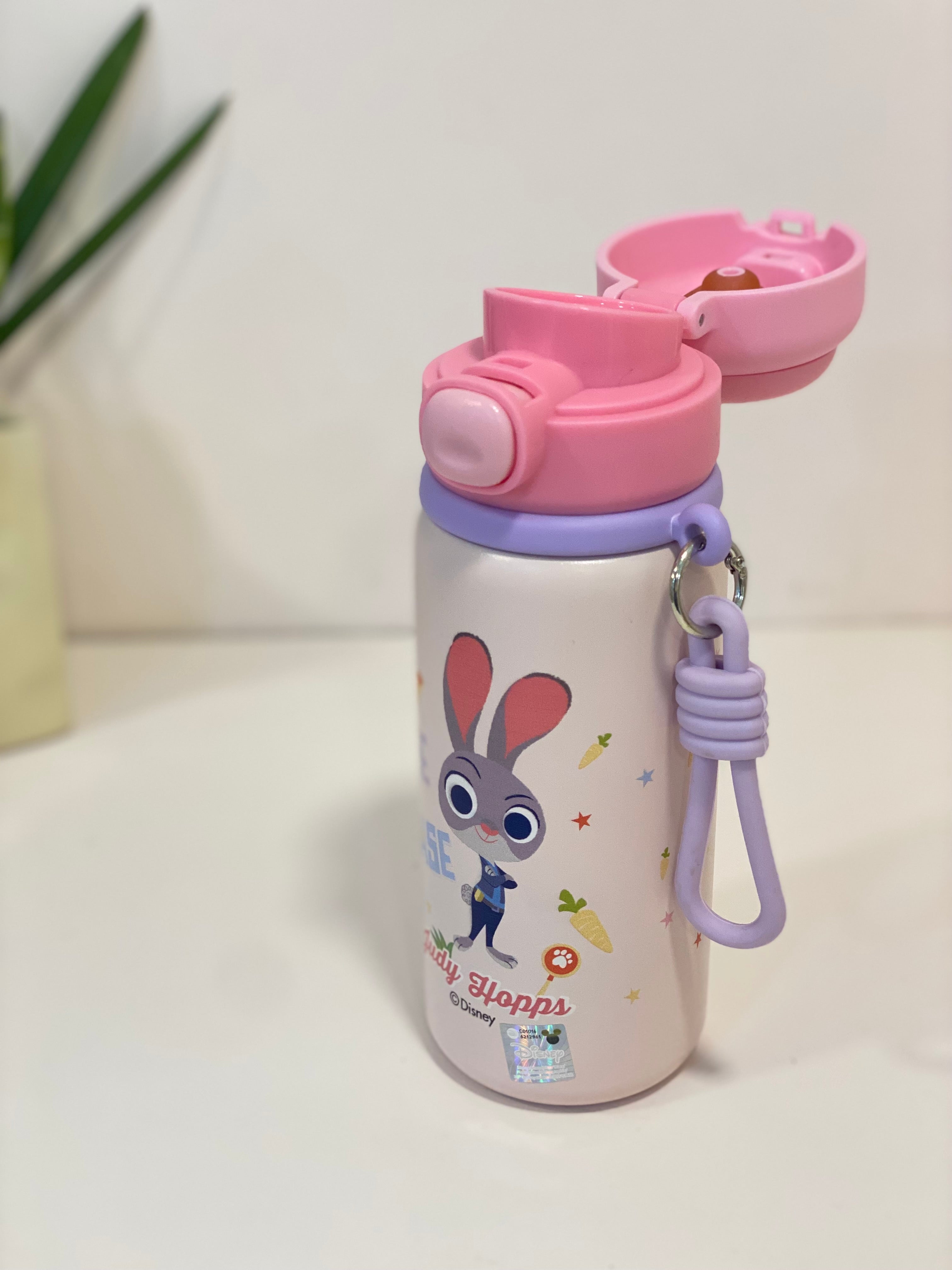Disney Character Stainless Steel Kids Water Bottle with Flip-Top Straw Lid | Leak-Proof, Insulated