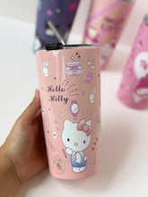 Load image into Gallery viewer, Kawaii Character Tumbler with Straw – Kuromi, My Melody, Hello Kitty (500ml Stainless Steel)
