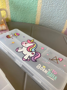 Unicorn Transparent Pencil Box -Assorted Designs