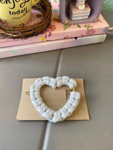 Heart Shape Macrame Hair Clip