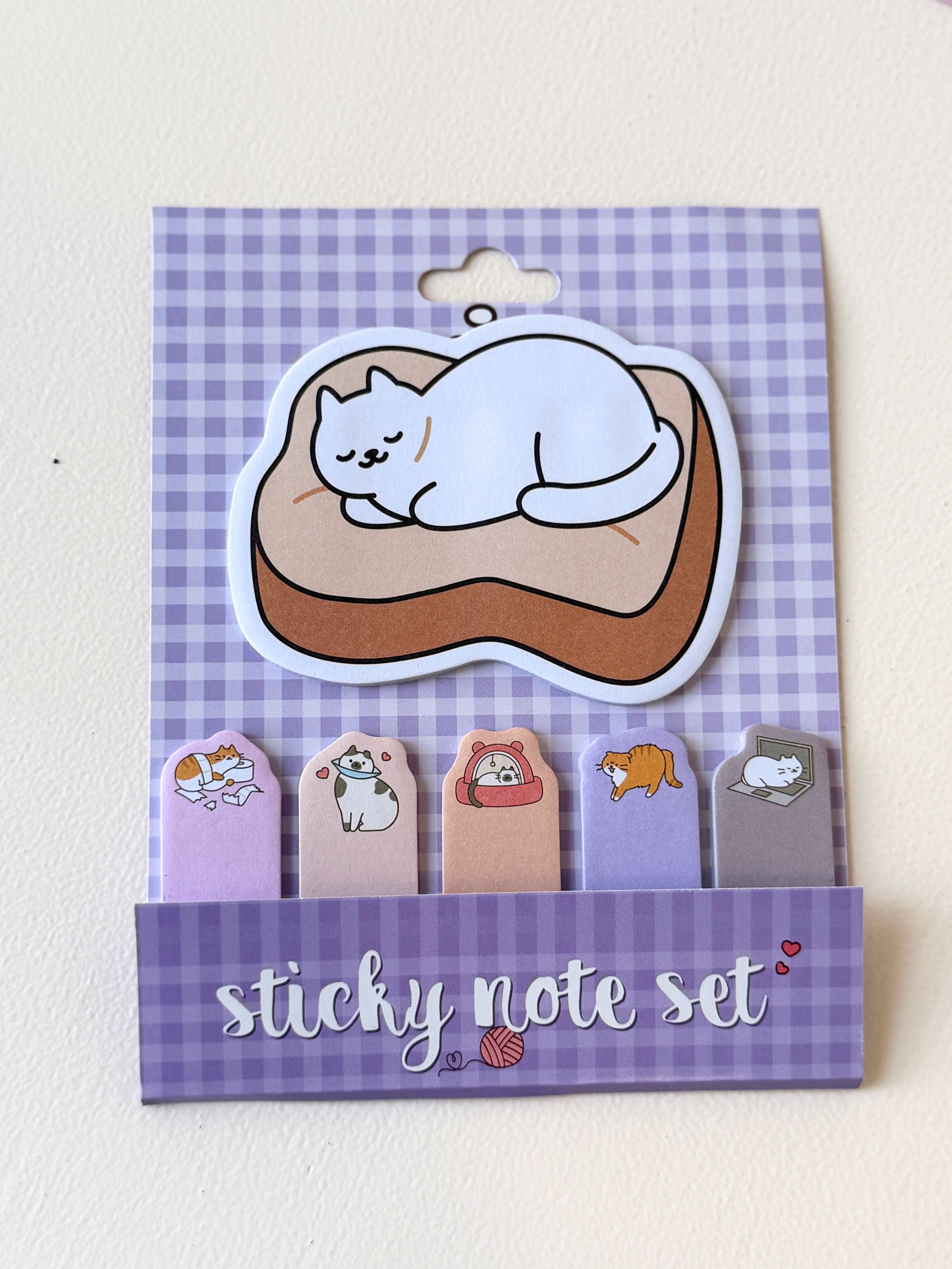 Cute Cat Sticky Notes – Adorable Illustrated Memo Tabs for Journaling & Organisation