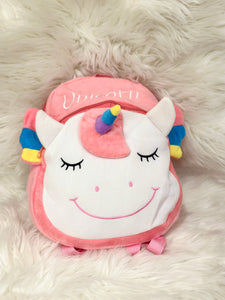 Cute Unicorn Medium Fur Bagpack