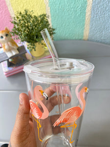 Flamingo Glass Sipper