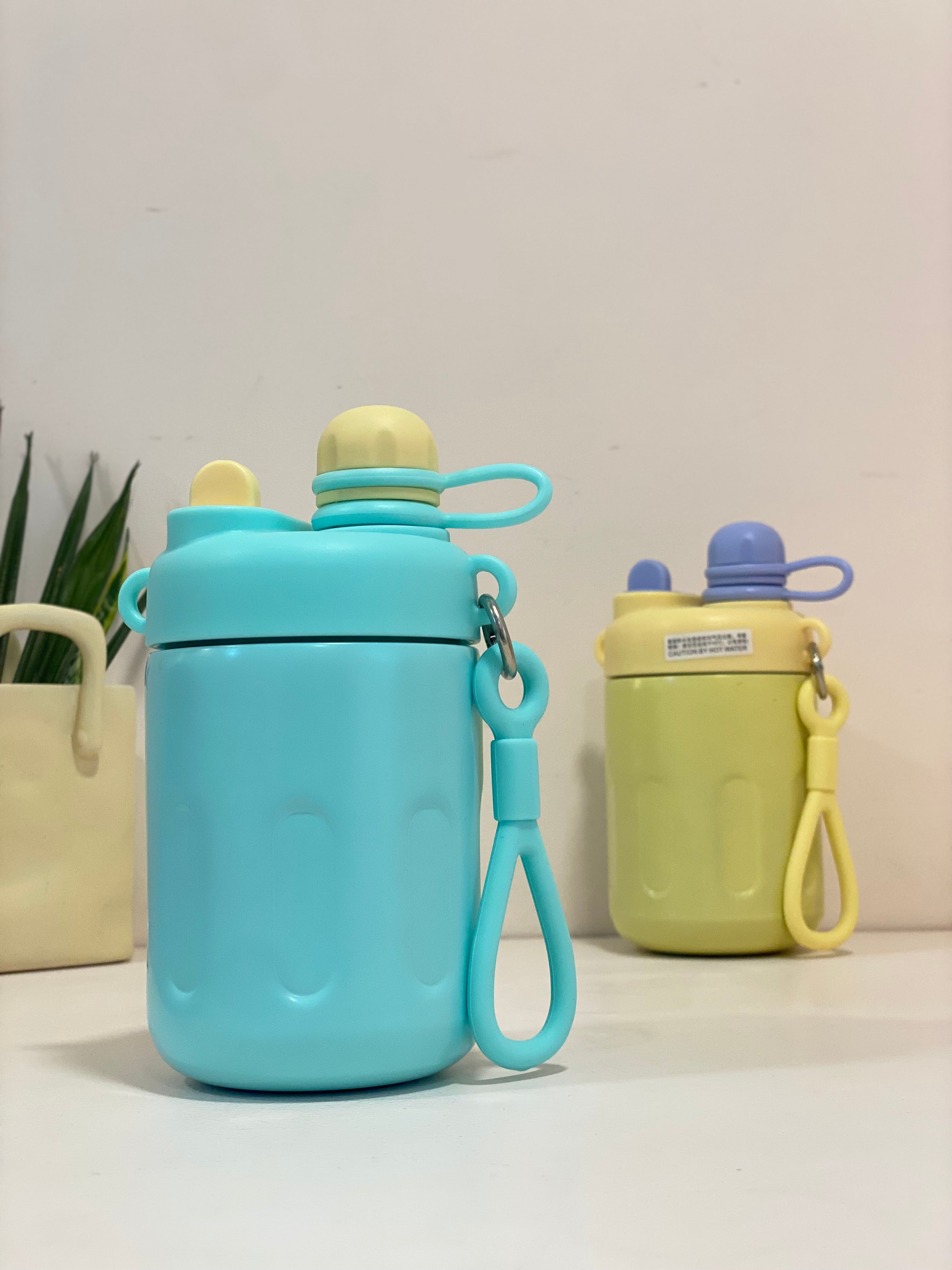 Vibrant "Coffee Stainless Steel Tumbler with straw – 400ml Insulated Travel Mug with Handle Loop
