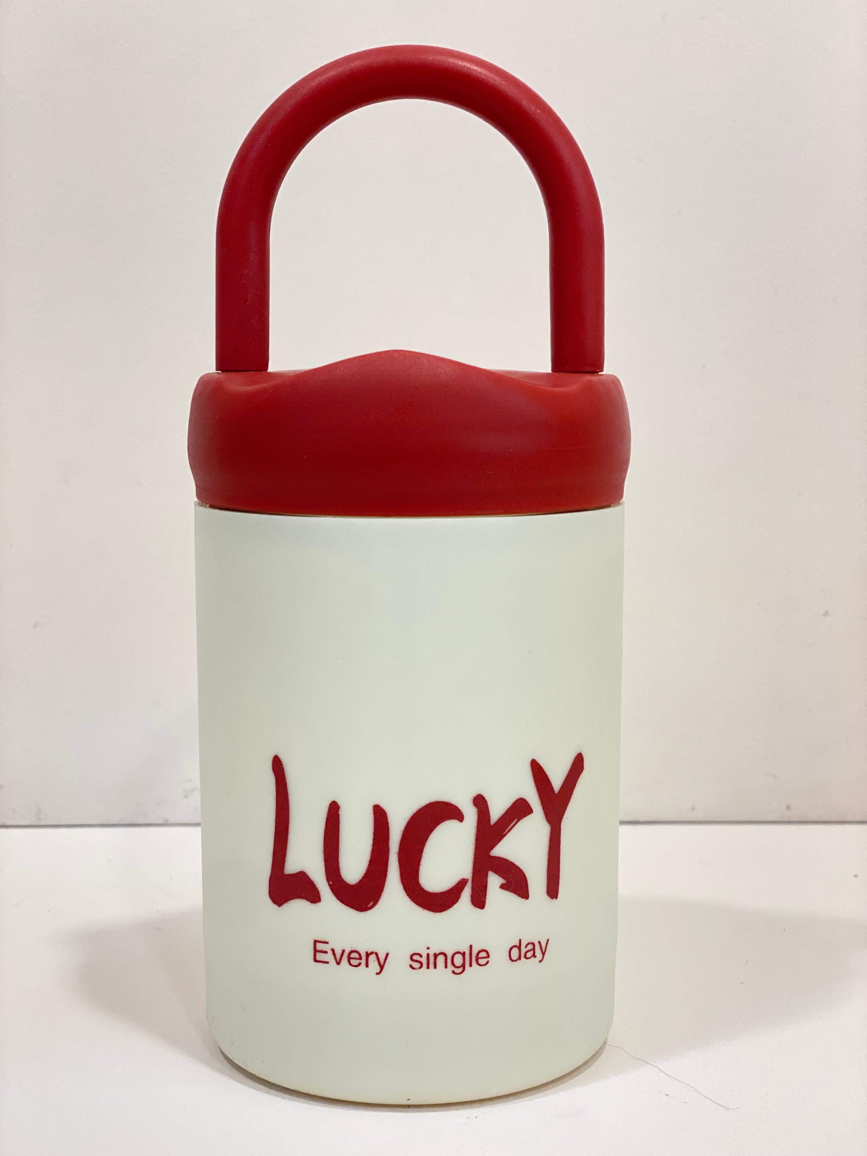 Minimalist "Lucky" Frosted Glass Water Bottle