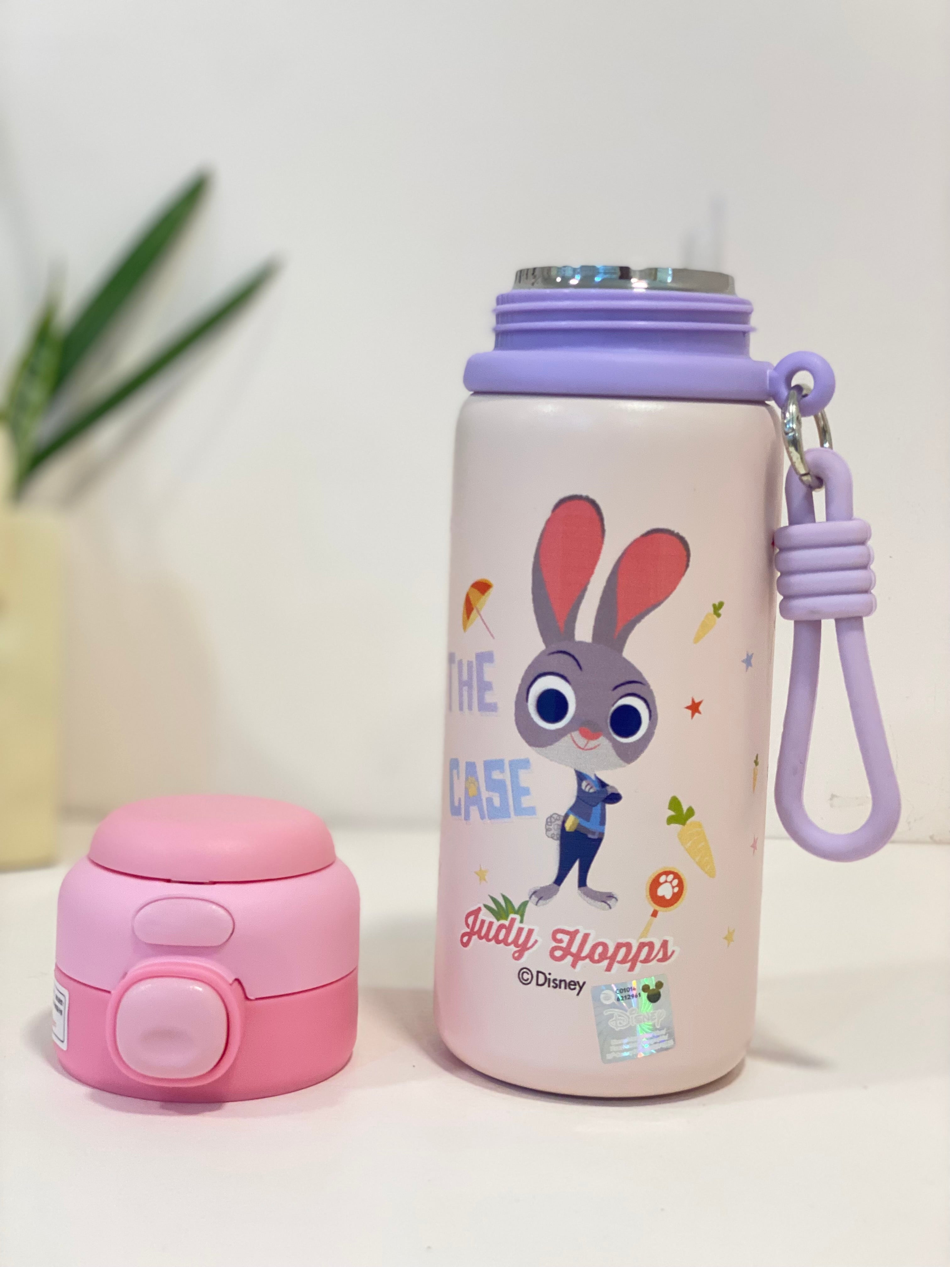 Disney Character Stainless Steel Kids Water Bottle with Flip-Top Straw Lid | Leak-Proof, Insulated