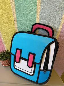 Cute 2D Drawing Student Backpack