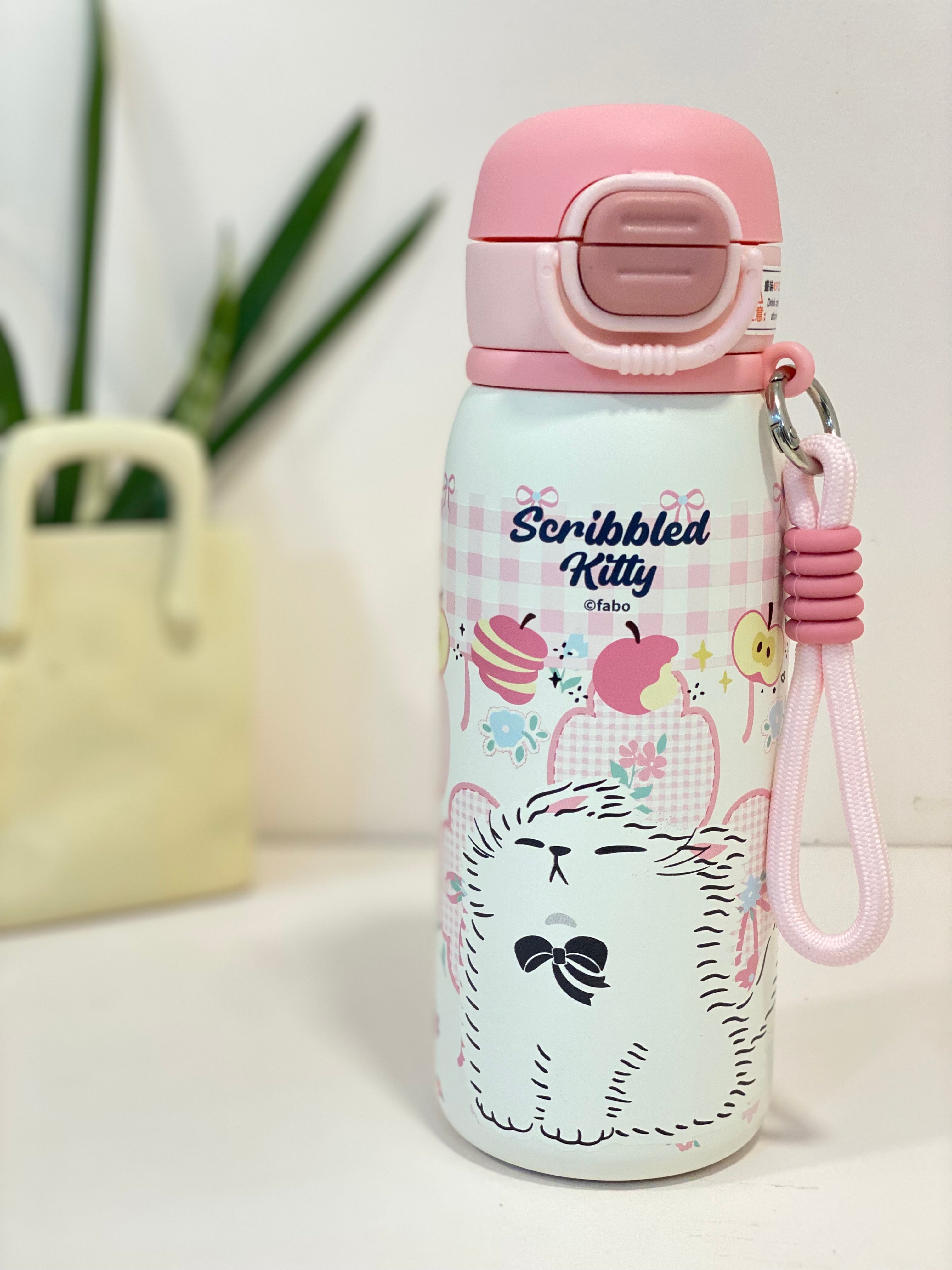 Kids Cartoon Character Insulated Water Bottle with Handle & Straw Lid – Leakproof Stainless Steel Thermos