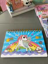 Load image into Gallery viewer, Dino &amp; Unicorn Spiral Diary Planner
