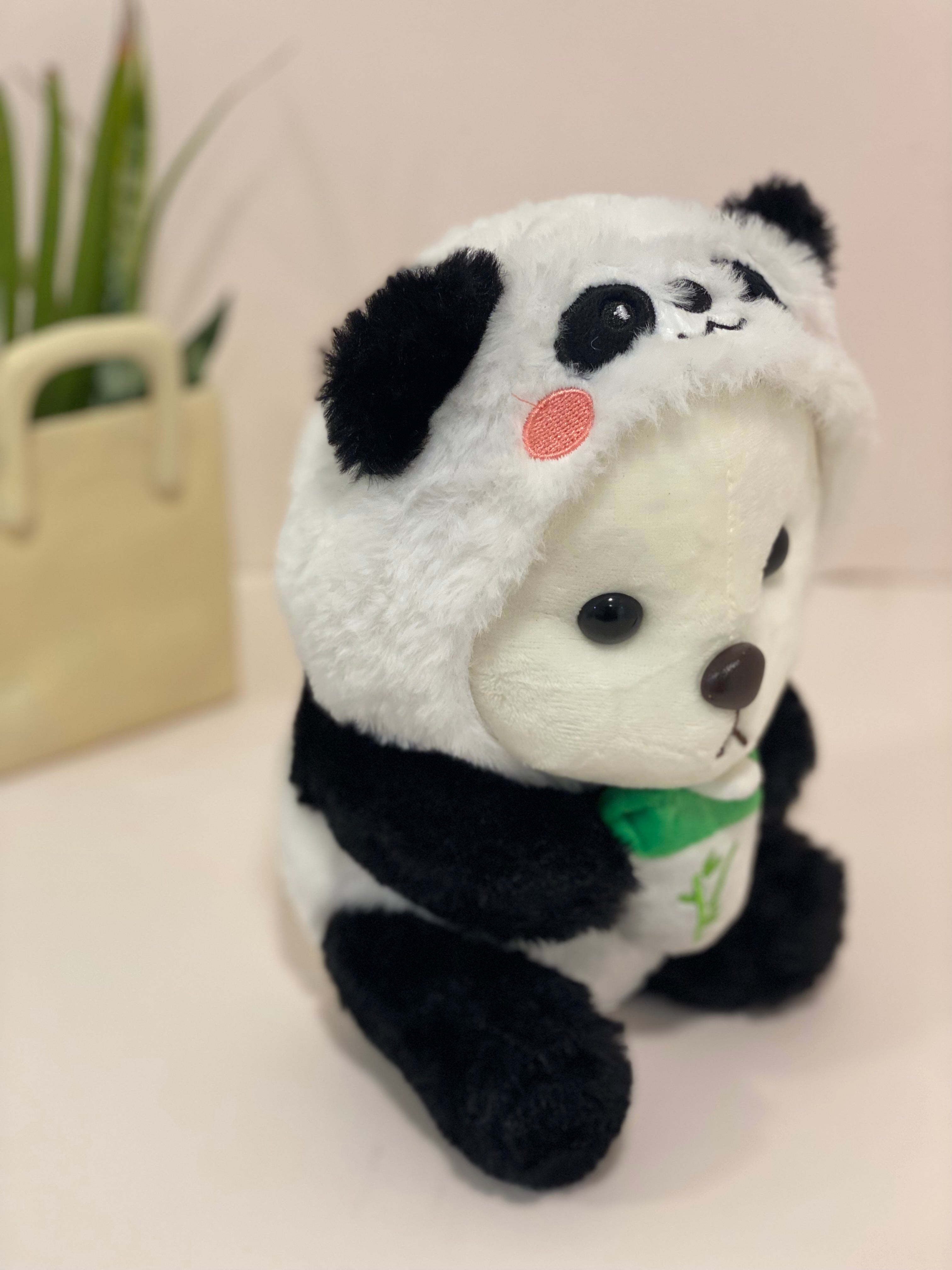 Cute Mini Panda Teddy Bear – Soft Plush Stuffed Toy | panda Hoodie Soft Toy for Kids, Gifts & Room Decor