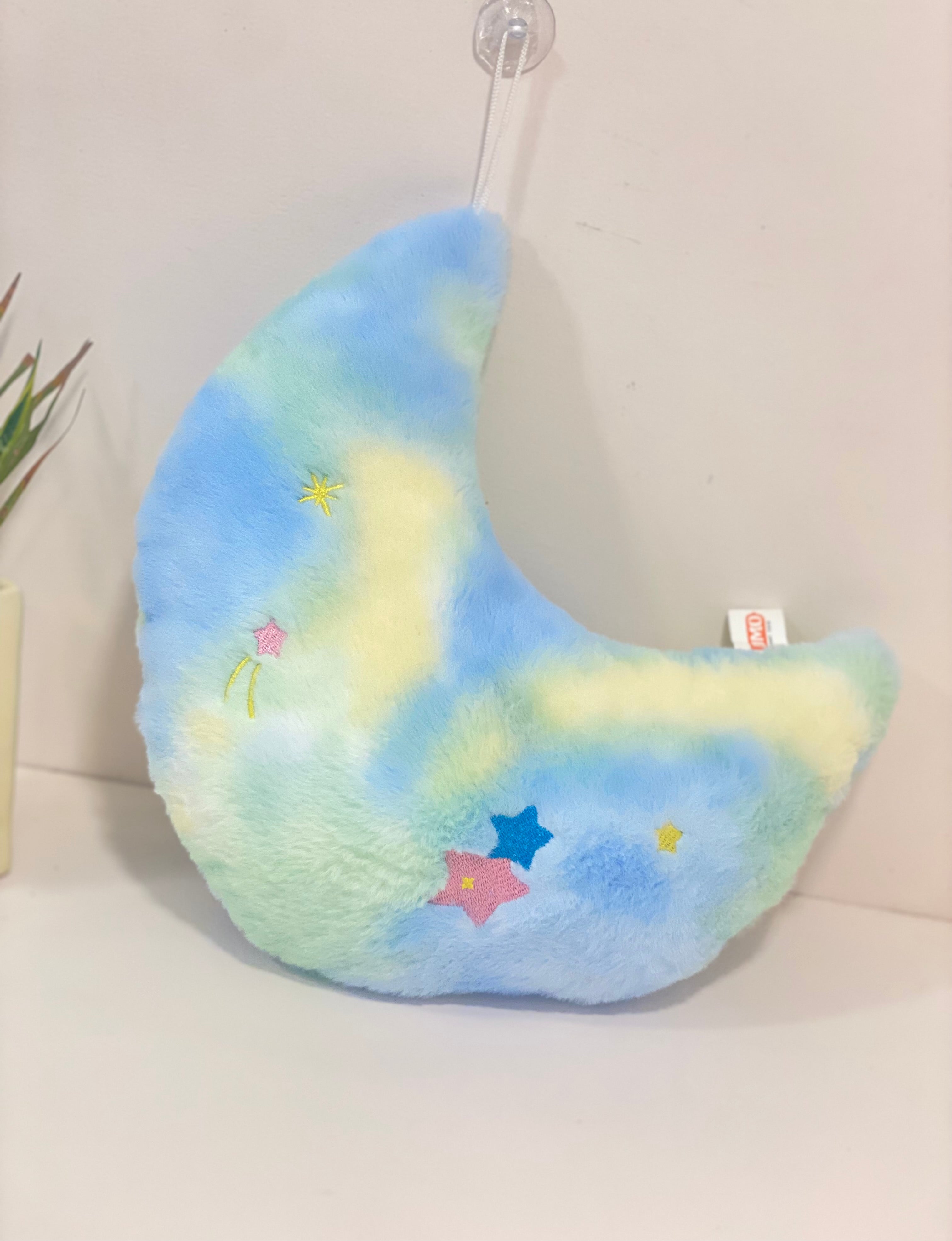 Pastel Moon Plush Toy – Soft Stuffed Cushion for Kids & Nursery Decor