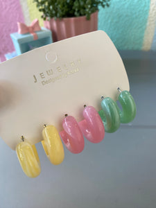 Pastel Colours Hoop Earrings