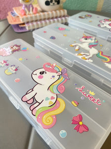 Unicorn Transparent Pencil Box -Assorted Designs