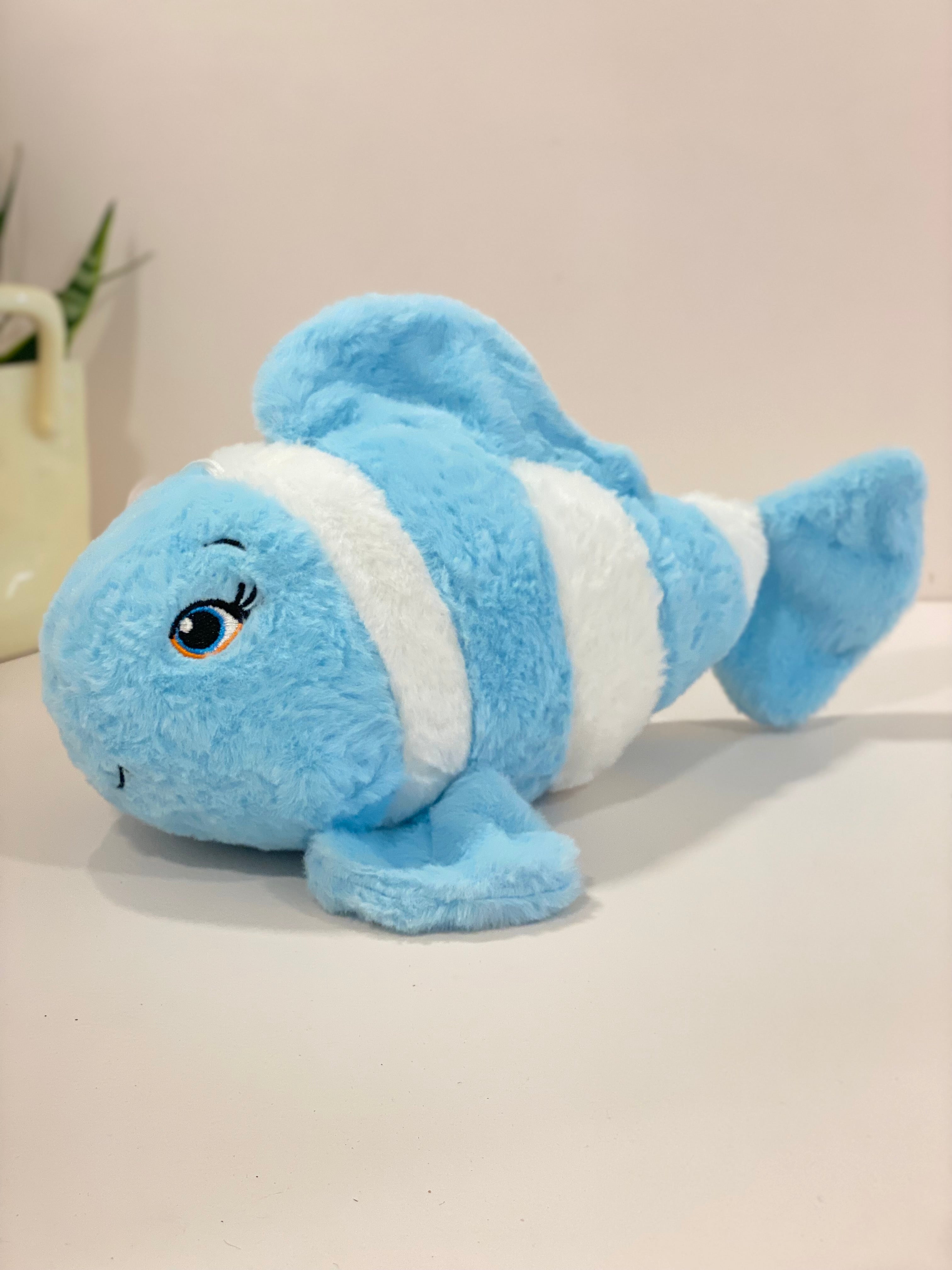 Cute Pink Clownfish Soft Toy – Plush Fish Stuffed Animal for Kids & Baby Room Decor
